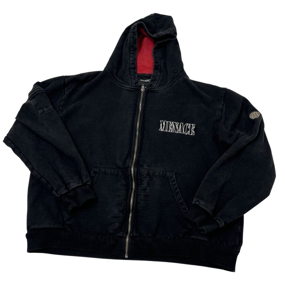 MENACE Los Angeles Zip Up Hoodie in Black
